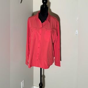 Eddy Bauer size XL red/coral 3/4 sleeve button up shirt.  NWT.